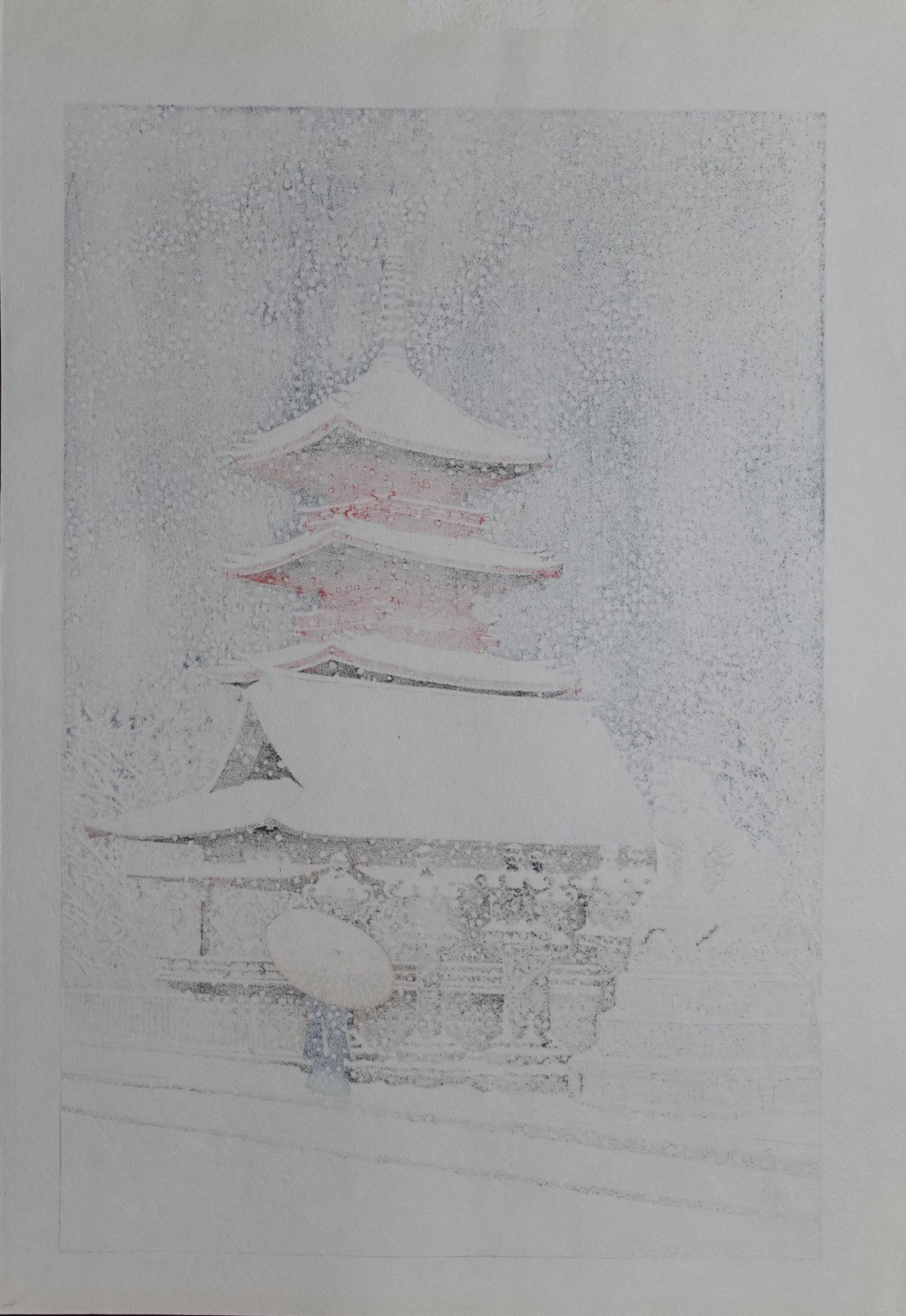 Hasui - Snow at Ueno Toshogu