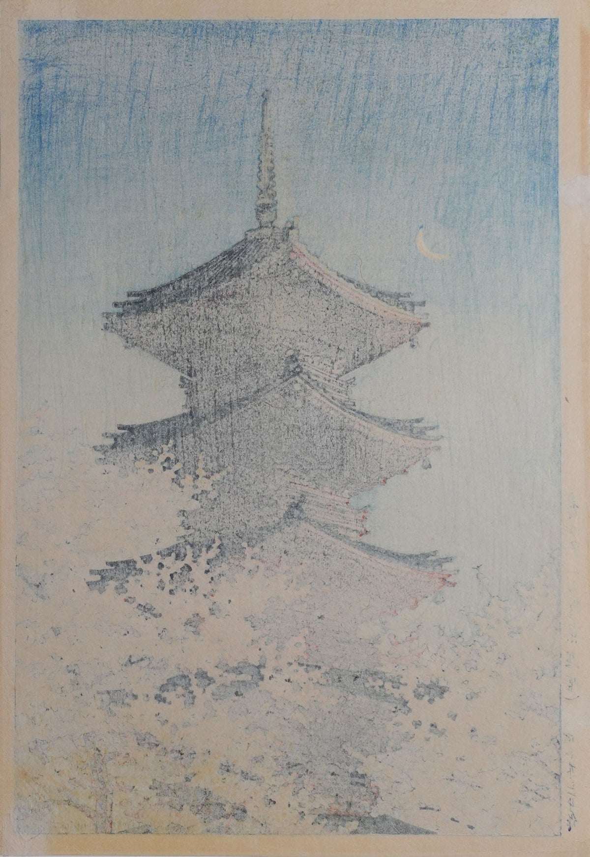 Hasui - Toshogu Shrine in Spring Dusk