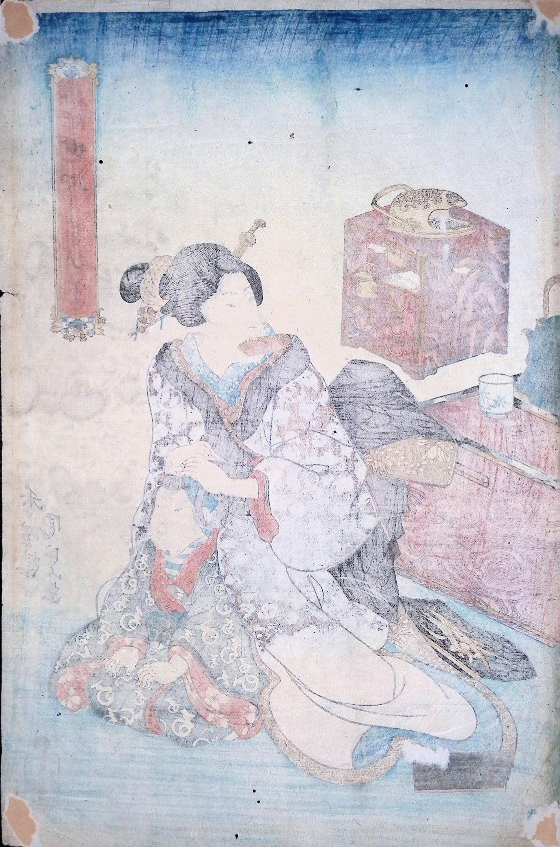 Kunisada - Hair Combing Scene