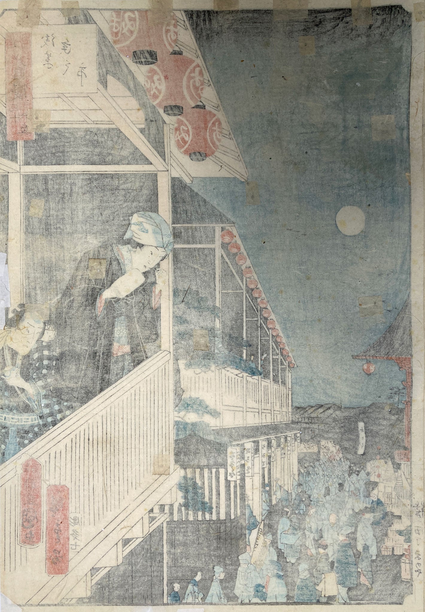 Kunisada - Edo Jiman Thirty-six Views - Asakusa Toshinoichi