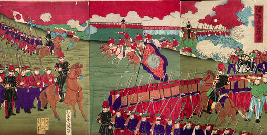 mg0155-Chikanobu: Military Training-japanese-woodblock-print