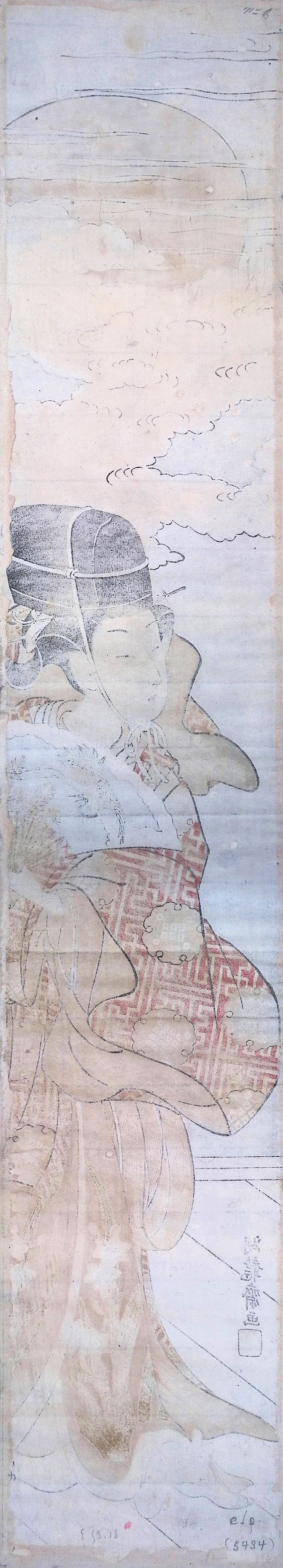 Koryusai - Court Beauty Beneath Rising Sun - Pillar Print