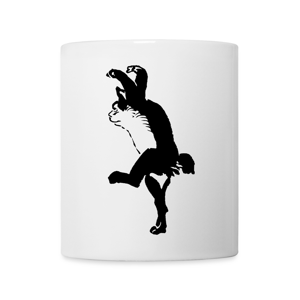 Kyosai Dancing Cat - Coffee/Tea Mug - white