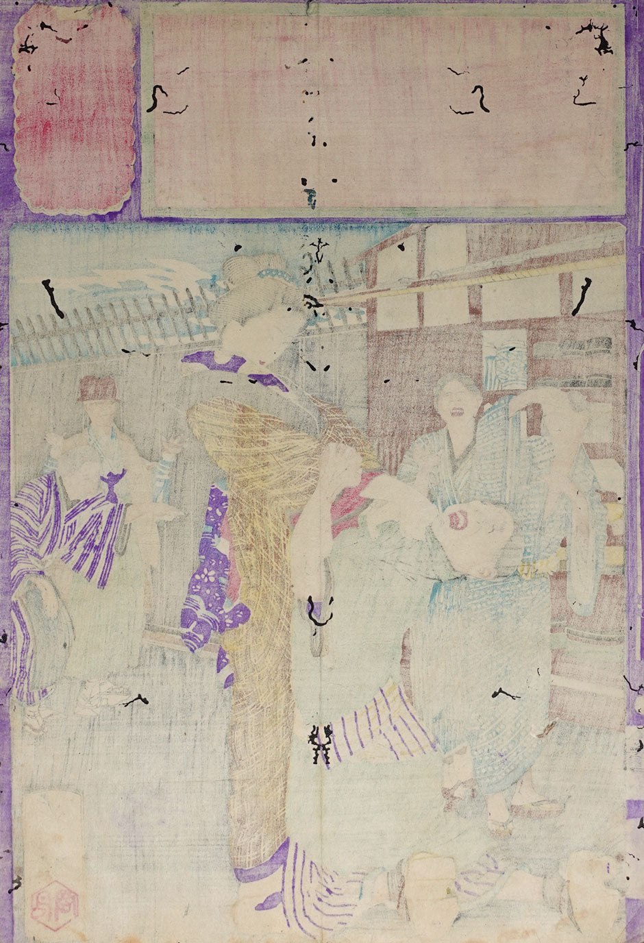 Yoshitoshi - Miyamoto Hanako Newspaper Nishiki-e