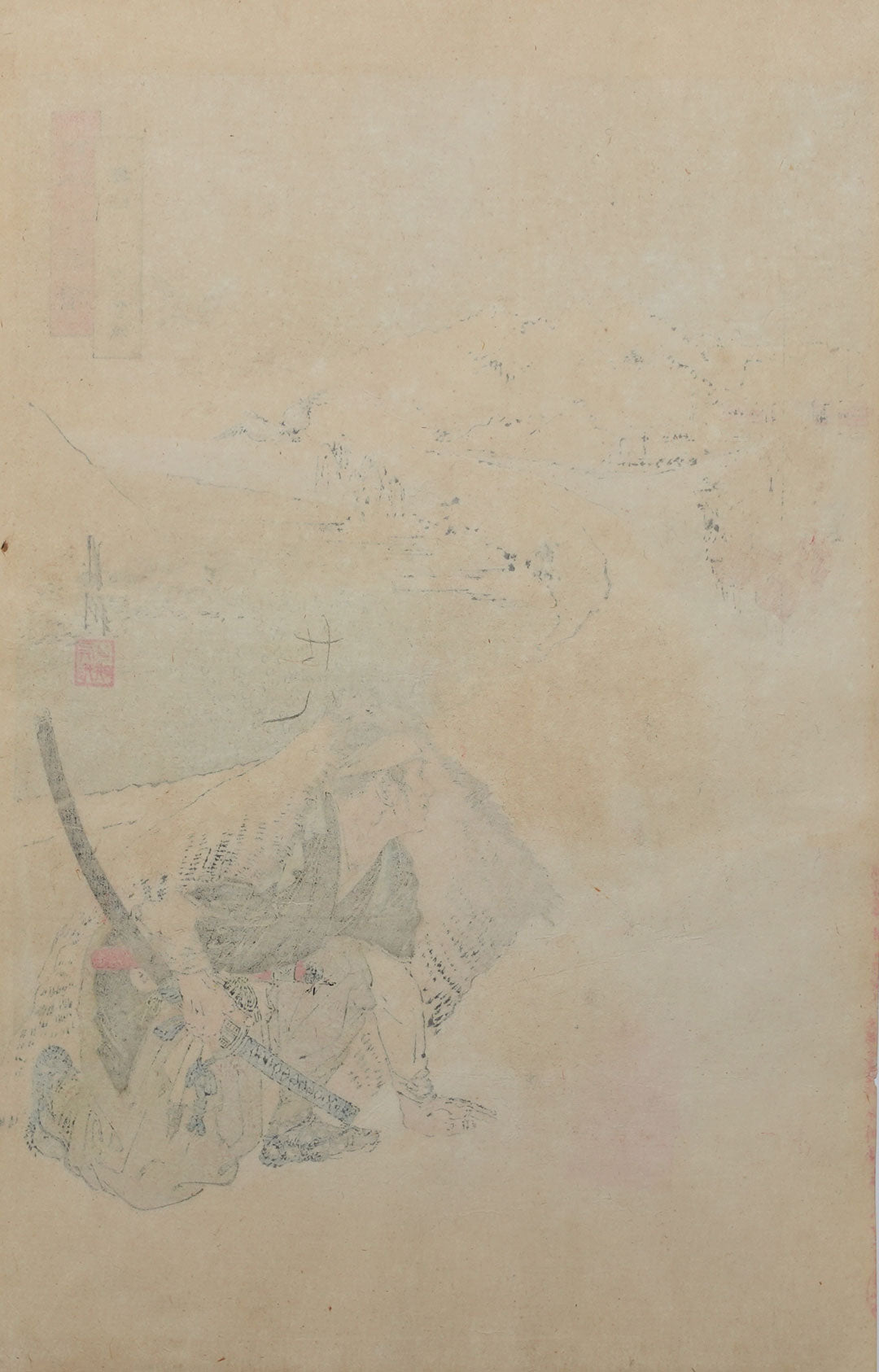 Ogata Gekkō, Assassin, Japanese woodblock print, 1892, view 2