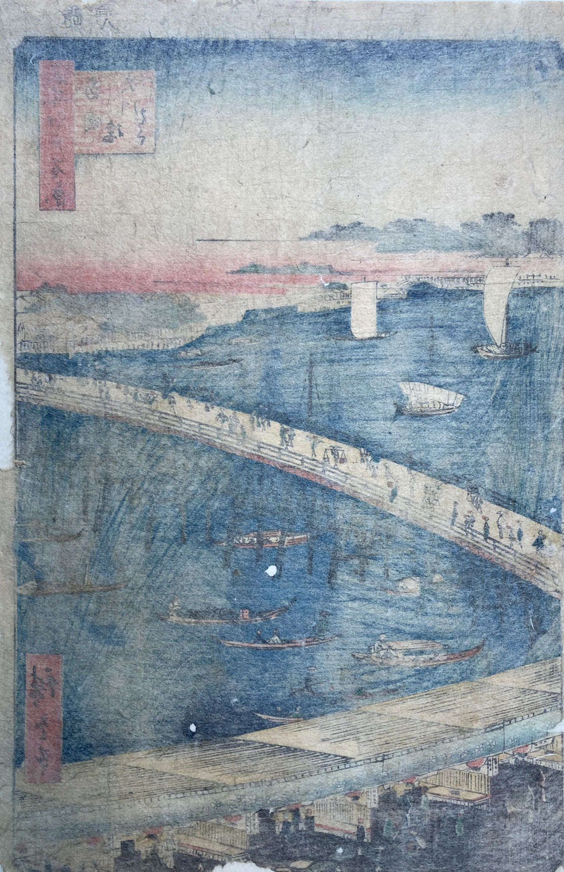 Hiroshige - Ryogoku Bridge and the Great Riverbank
