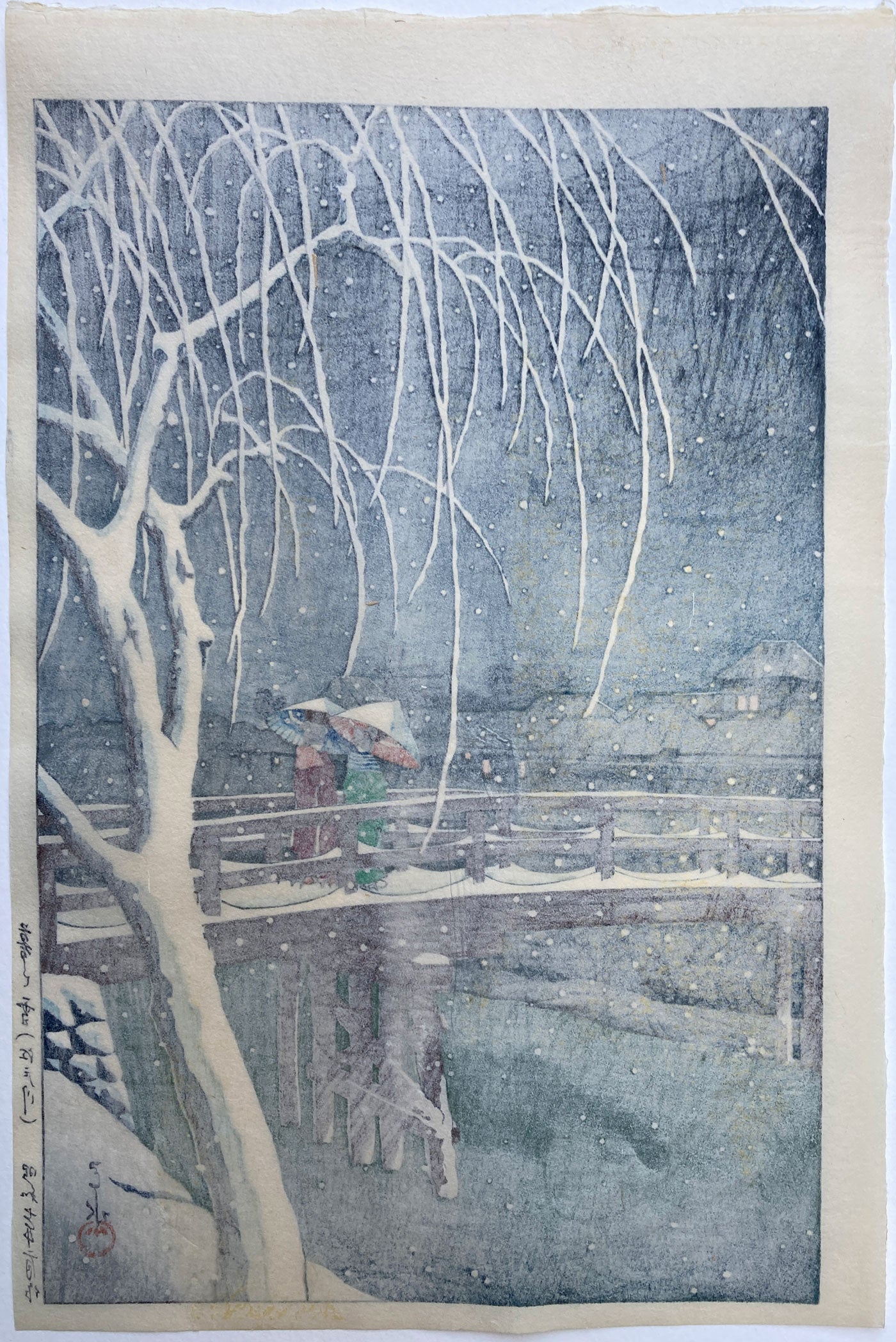 Hasui - Evening Snow at Edo River