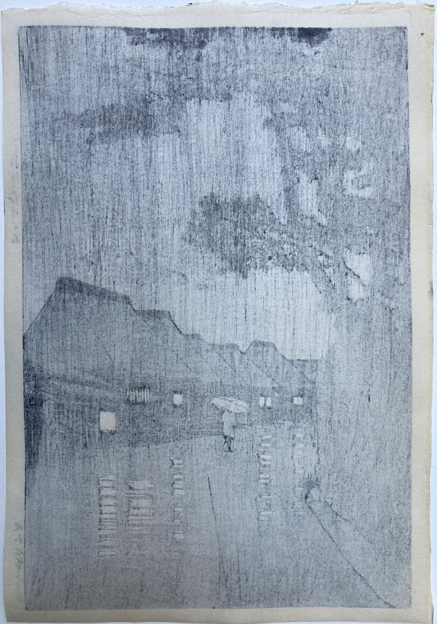Hasui - Night Rain at Maekawa