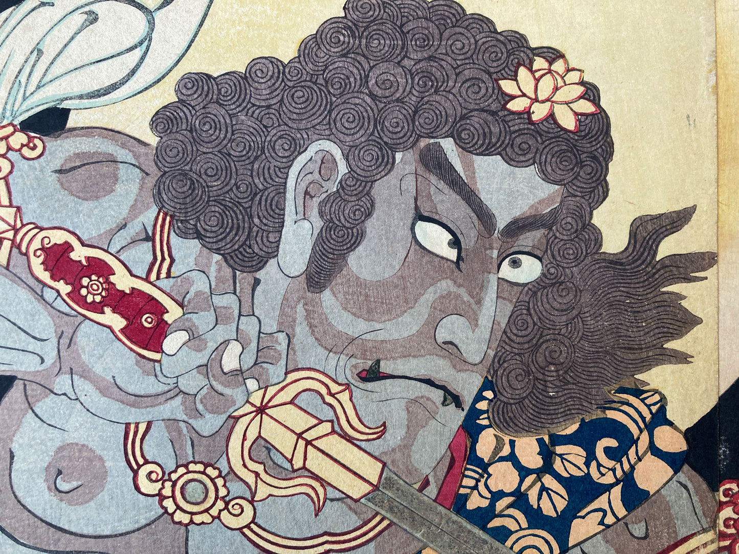 Kunichika - Fudo Myoo Threatening a Novice