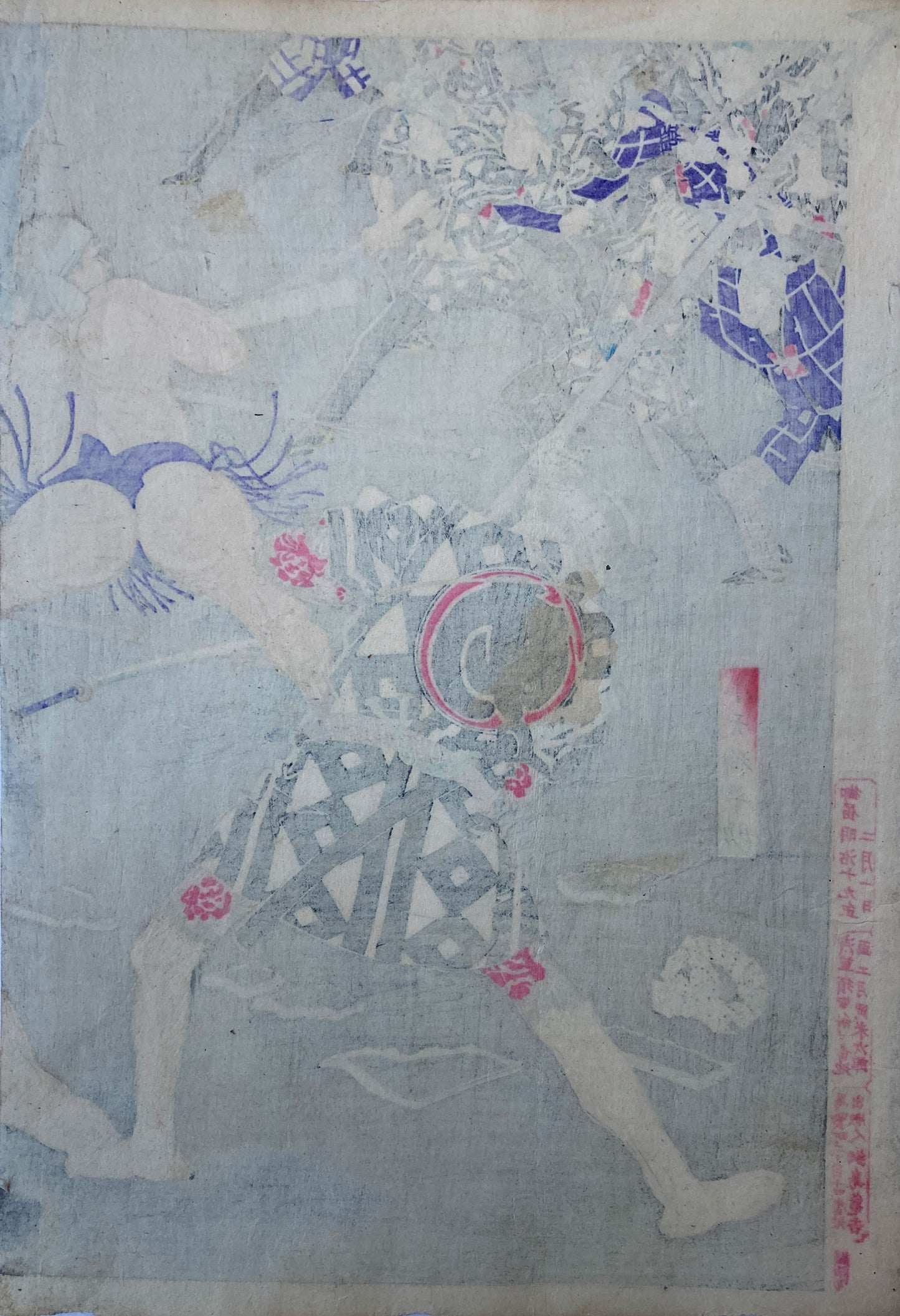 Yoshtoshi - Fighting of Firemen and Sumo Wrestlers