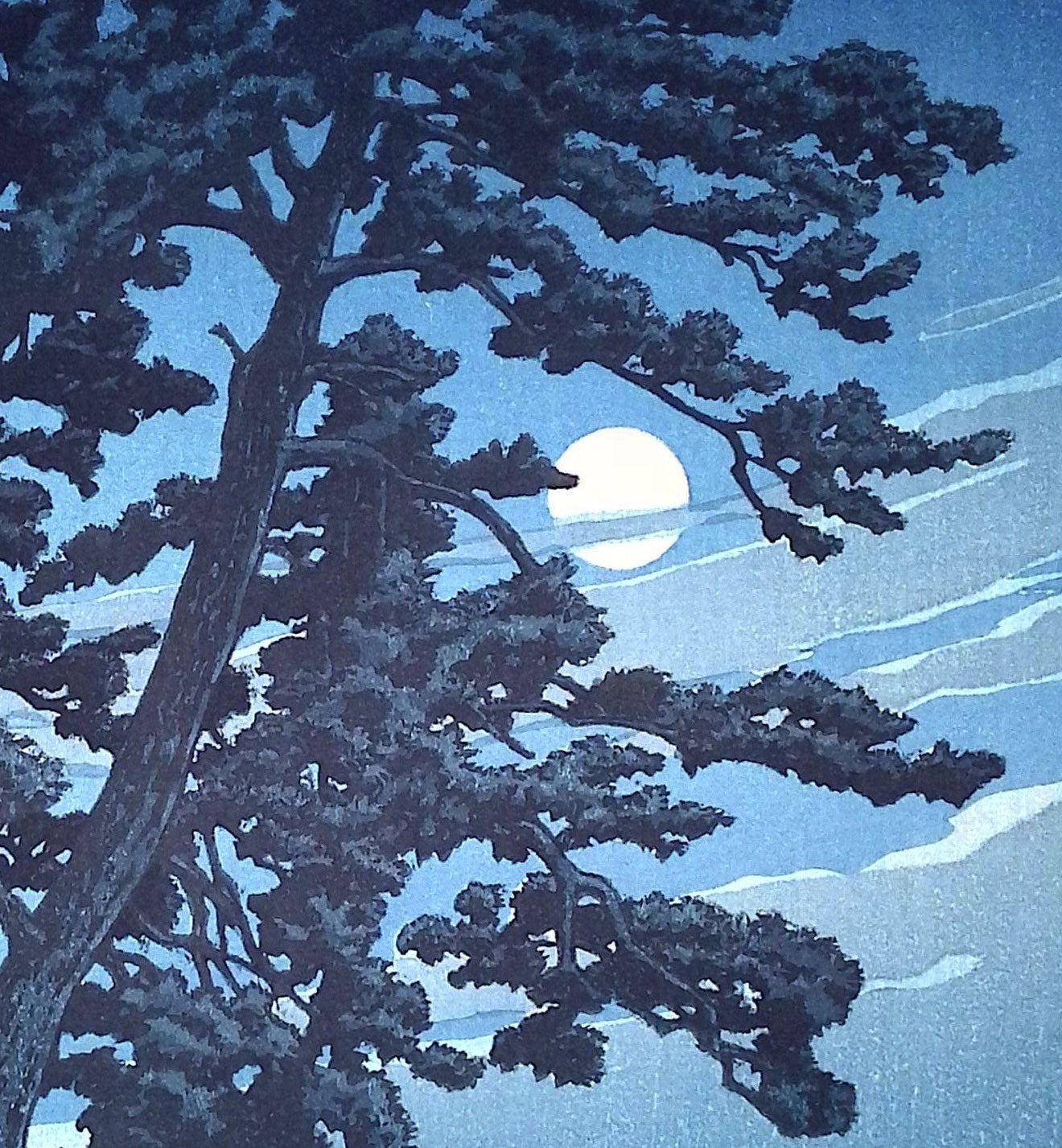 Hasui - Full Moon at Magome