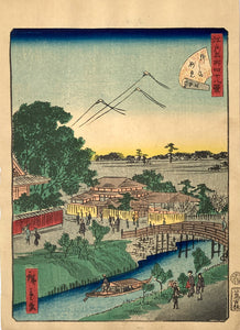 mg0147-HHiroshige II Myoken Temple at Yanagishima-japanese-woodblock-print