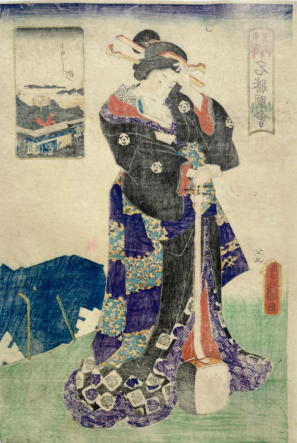 Kunisada - Beautiful Women at Famous Places in Edo