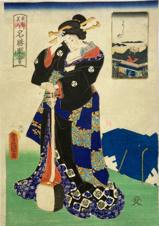 Kunisada - Beautiful Women at Famous Places in Edo