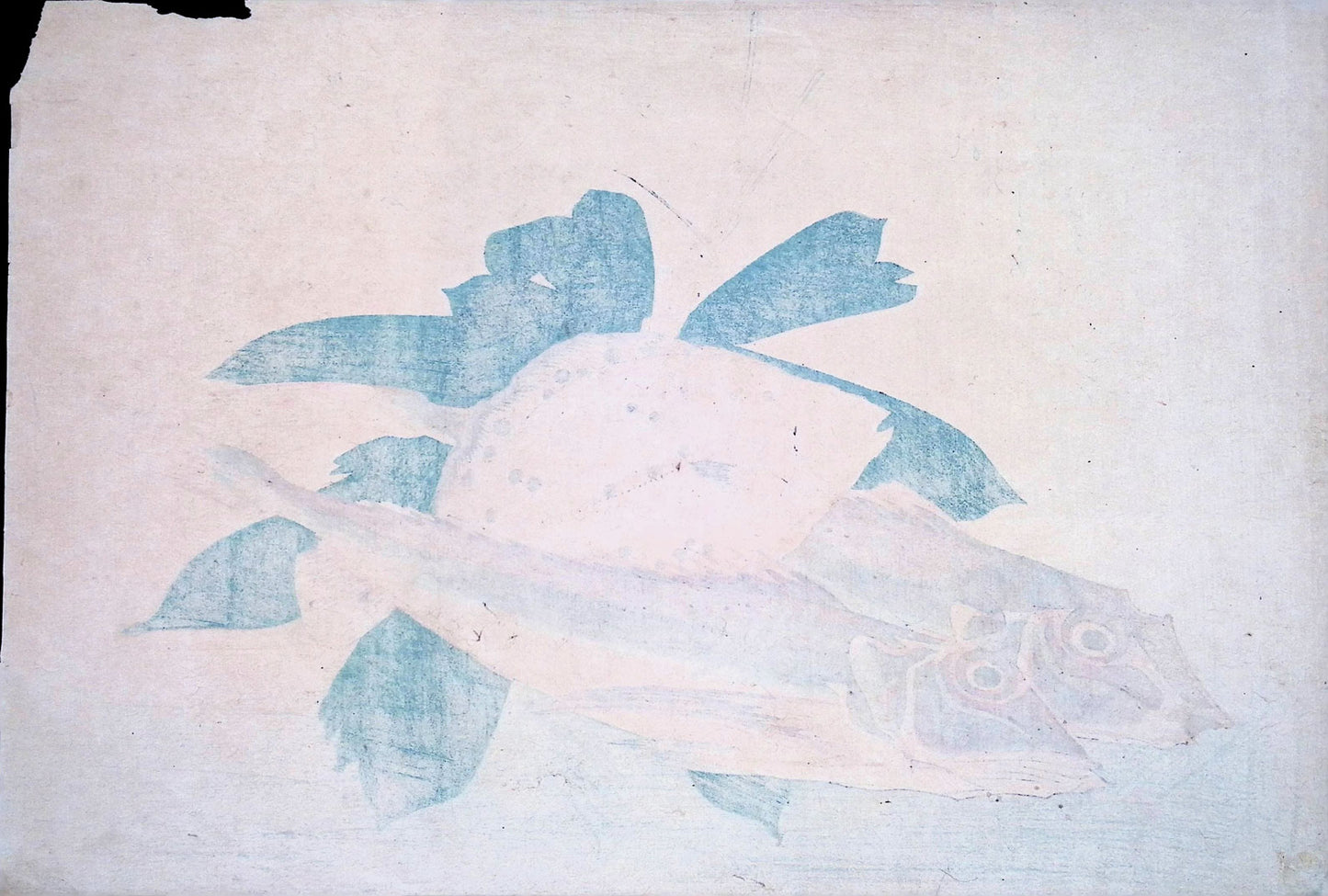 Hiroshige - Uozukushi (Every Variety of Fish) - Gurnards, Flatfish, and Bamboo Grass
