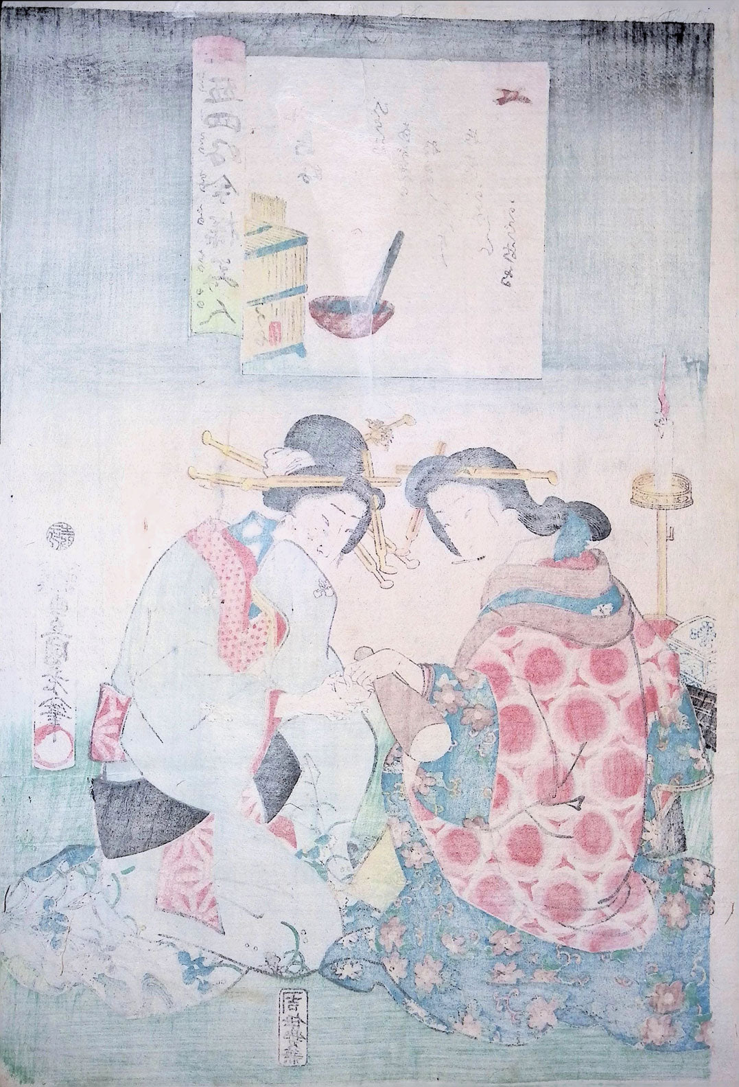 Kunisada - Modern Beauties- Bird Lover