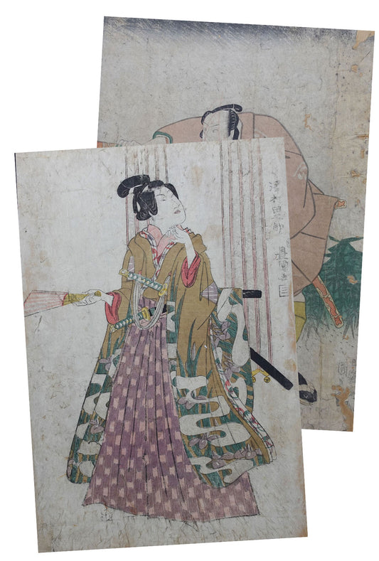 Toyokuni - Two Kabuki Actor Prints