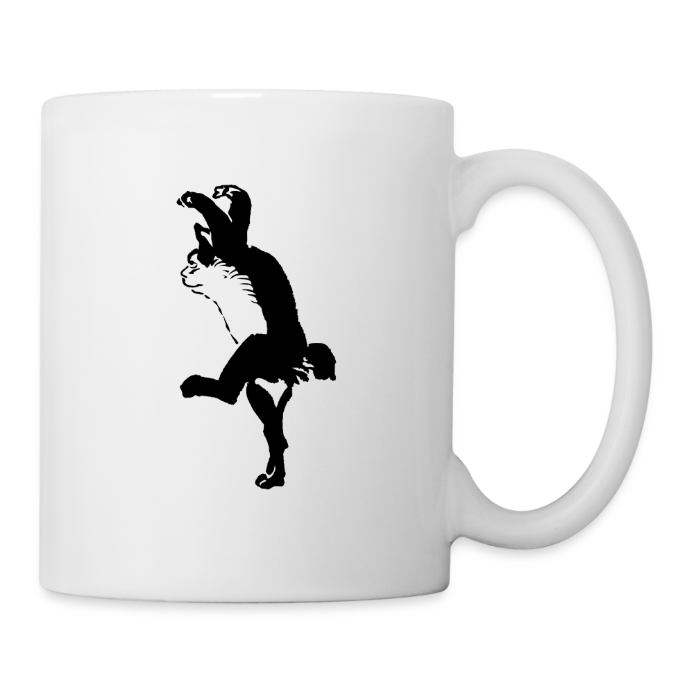 Kyosai Dancing Cat - Coffee/Tea Mug - white