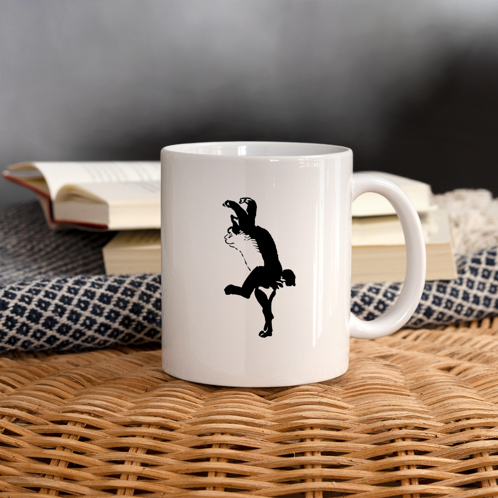 Kyosai Dancing Cat - Coffee/Tea Mug - white